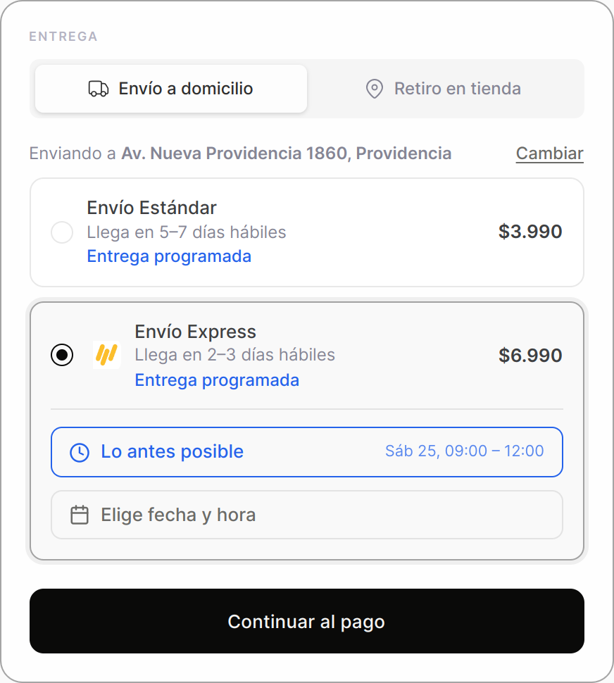 Single-page checkout