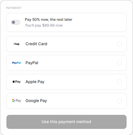Partial payment