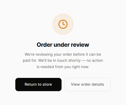 Orders in review