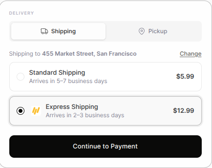 Single-page checkout