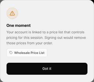 Price list validation